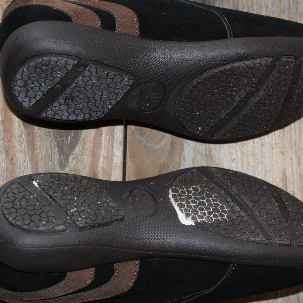 SALE Peace Mocs "Denise Wide" 7 Wide Black & Brown Cushioned Slipon New - Picture 7 of 13